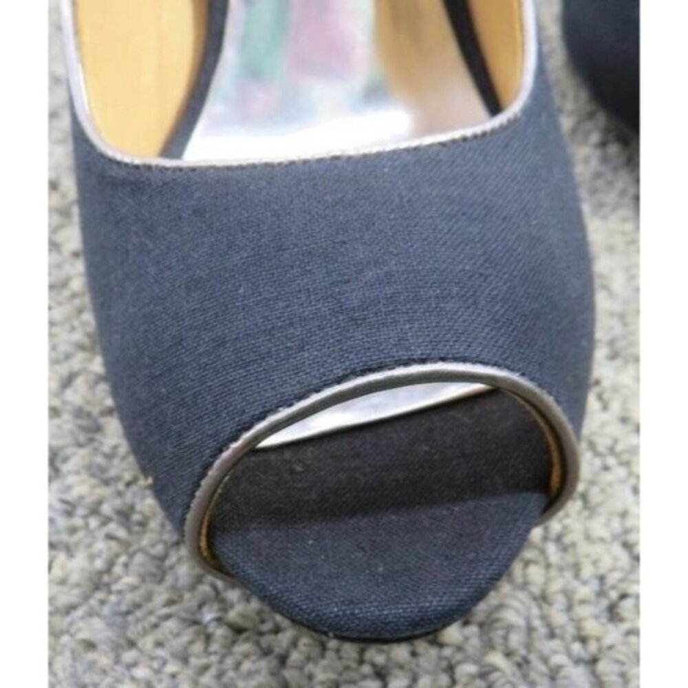 BADGLEY MISCHKA Humbie III Gorgeous Gray Peep Toe Pumps Heels size 8.5 Stunning! - Picture 4 of 9